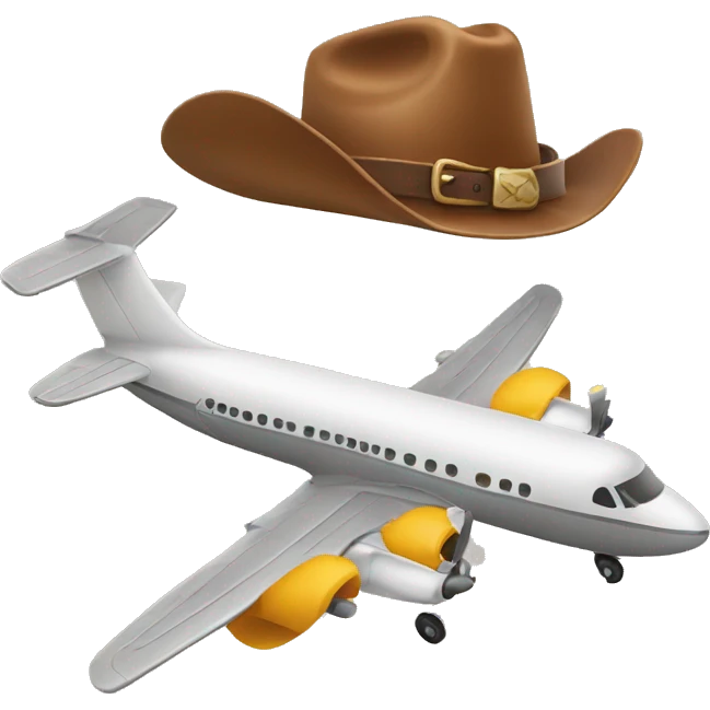 airplane with cowboy hat emoji