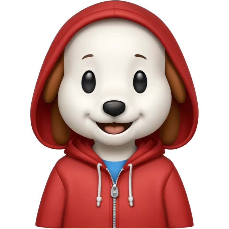 Snoopy wearing a hoodie emoji