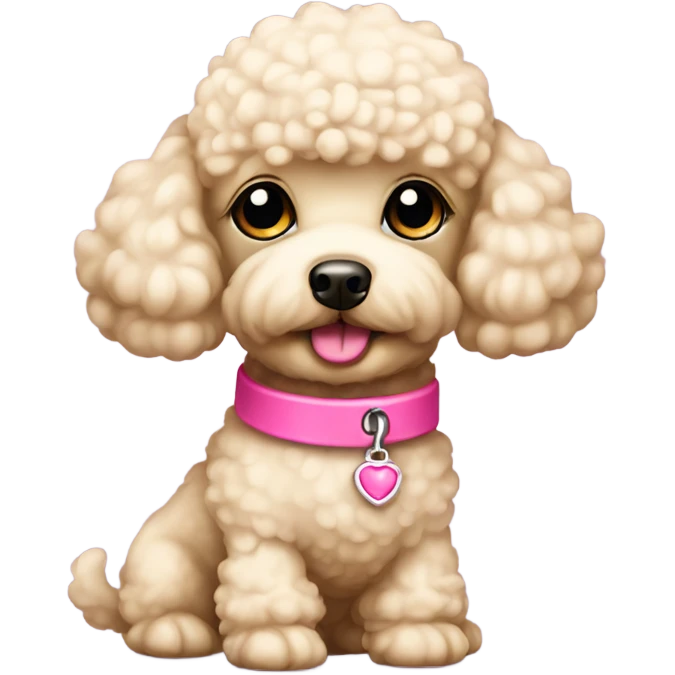Cream toy poodle with pink collar emoji