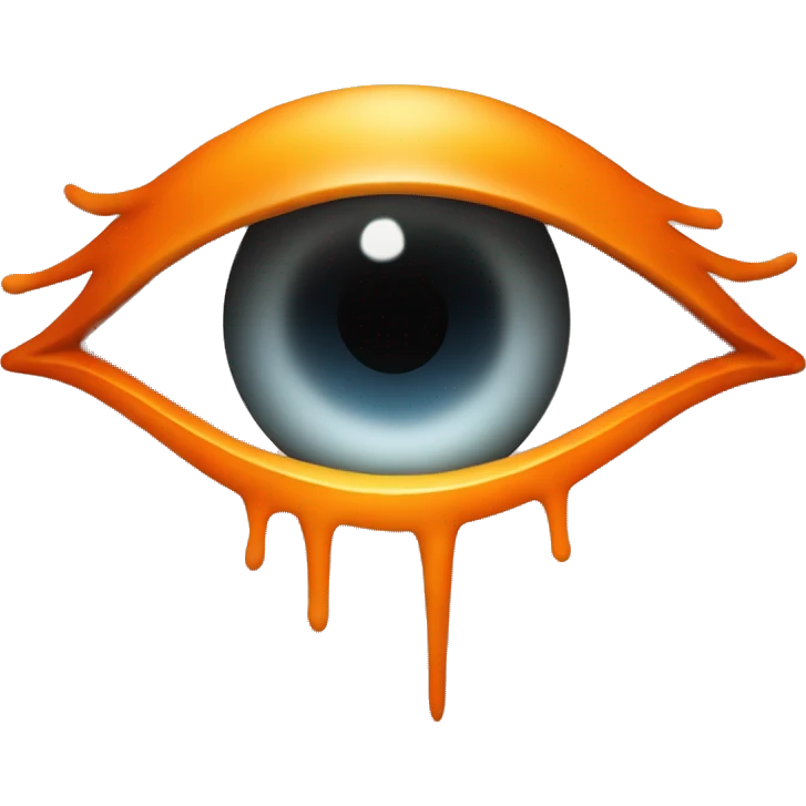Create an iOS-style emoji of Sauron's eye with a vertical slit pupil, glowing orange iris, in a simple, round design with smooth gradients and minimal details, resembling the clean look of iOS emojis. emoji