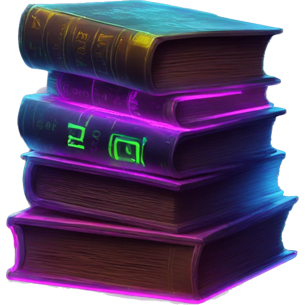 books cyberpunk neon emoji