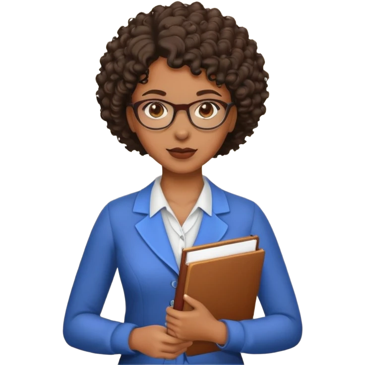 black female teacher with short curly hair emoji