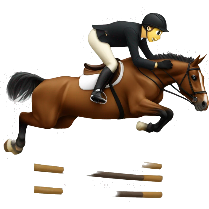 Horse jumping an oxer emoji