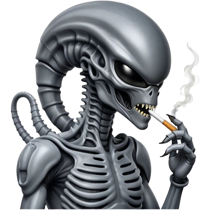 xenomorph smoking cigarette emoji