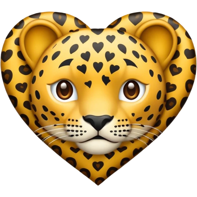 Emoji corazón con estampado de leopardo blanco  emoji