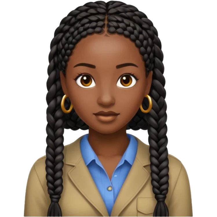 Quero uma mulher negra de tranças box braids emoji