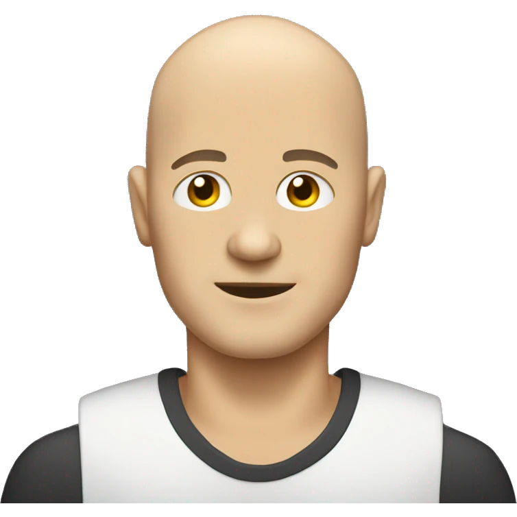 Bald man with headsett  emoji