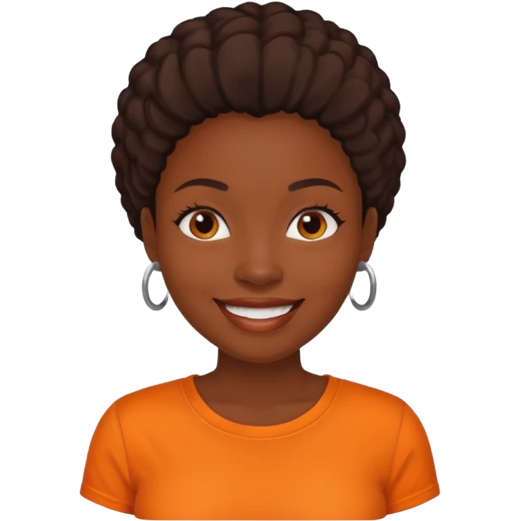black woman with organge shirt emoji
