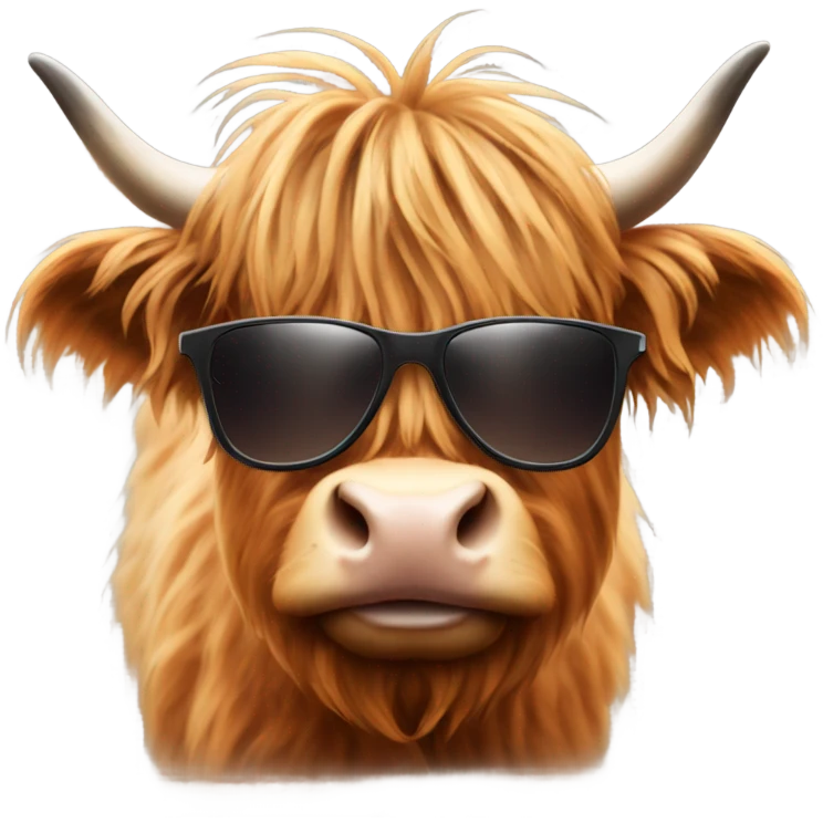 highland cow with sunglasses  emoji