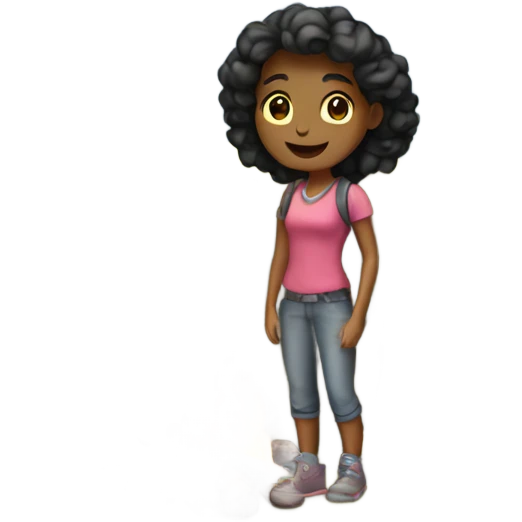 Girl camping near mountain  emoji