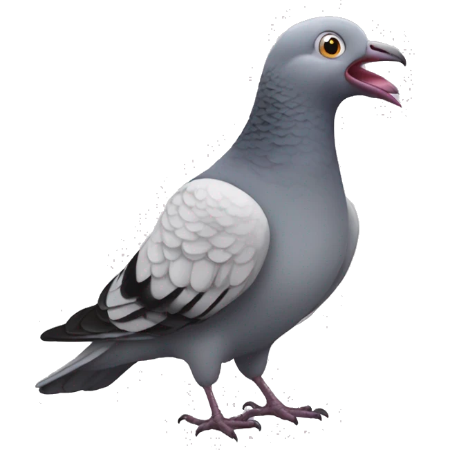 a very hungry pigeon emoji