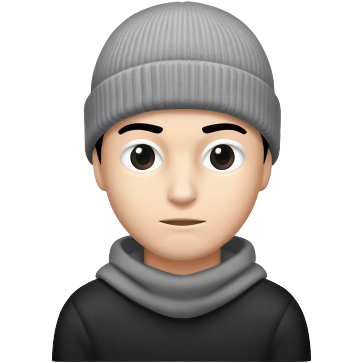 Aa robber in a grey beanie and black-and-white clothing  emoji