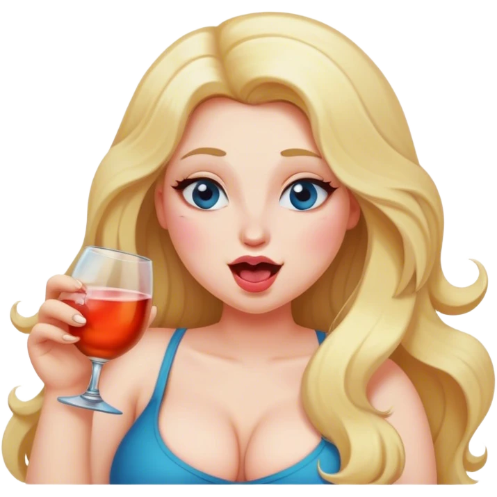 crazy drunk blushing pose curvy blonde long hair pale emoji