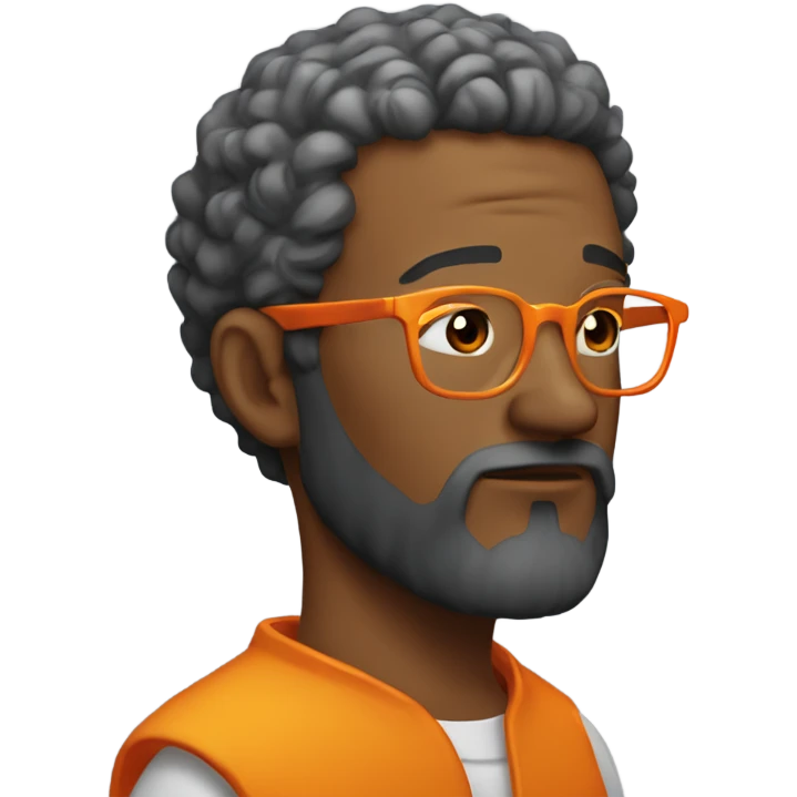 man with orange beard and bold hair as he praying with orange glasses  emoji