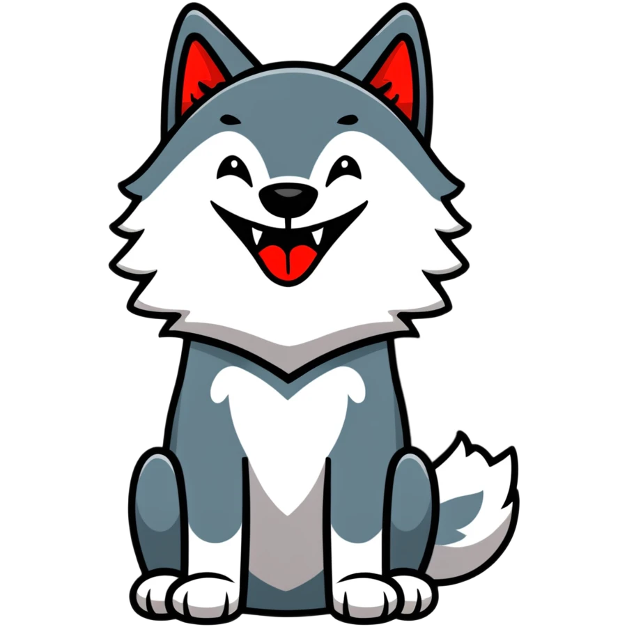 Wolf awoooooing a heart emoji