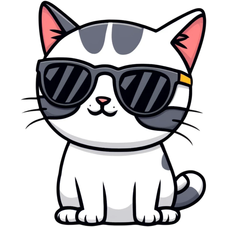 Cat with sunglasses emoji