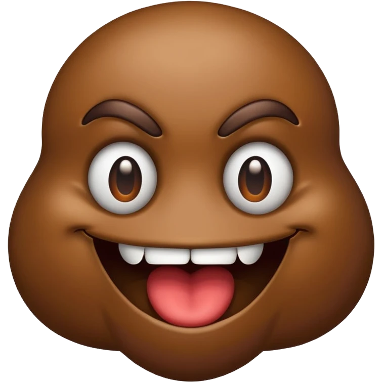 killer poop emoji with a menacing grin emoji