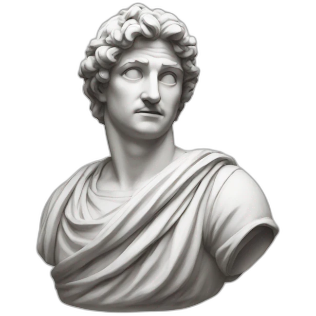italian statue with questions marks emoji