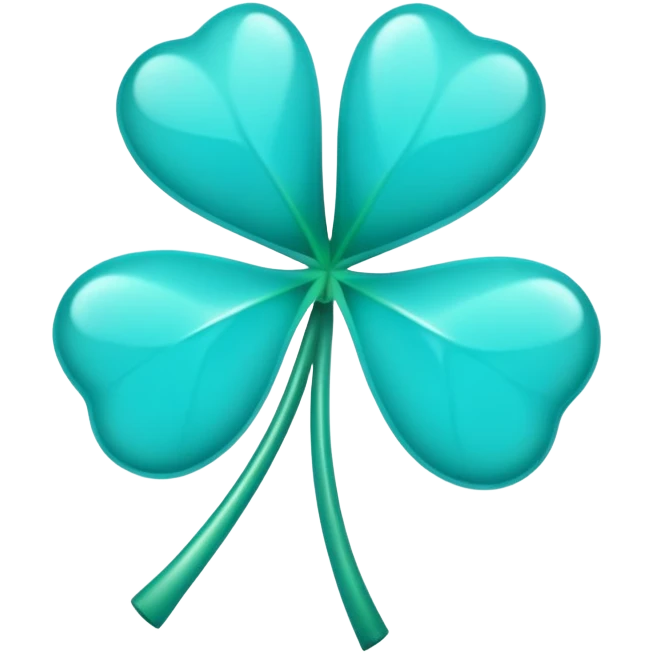 Turquoise 4 leafs clover shape with no strain emoji