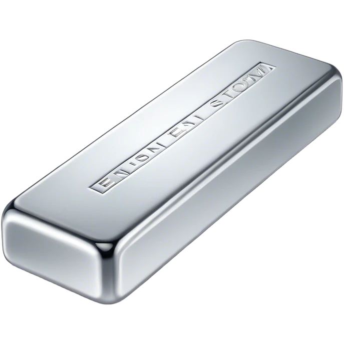Cinematic Realistic Silver Bar, Cool and gleaming, with smooth, polished silver surfaces reflecting the light in soft, pristine highlights. The elegant shine of the metal exudes sophistication and timeless class. Soft glowing outline, capturing the essence of refined luxury and understated elegance in polished silver. emoji