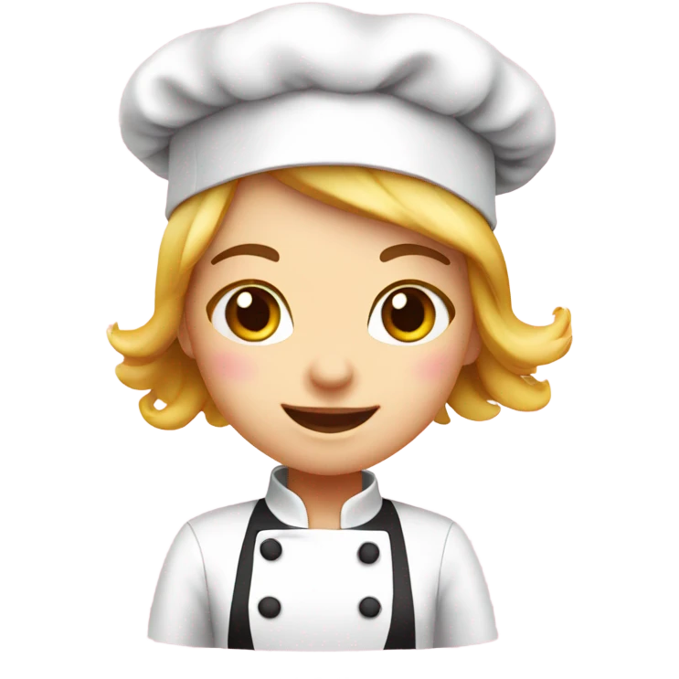 Cute chef girl pink emoji