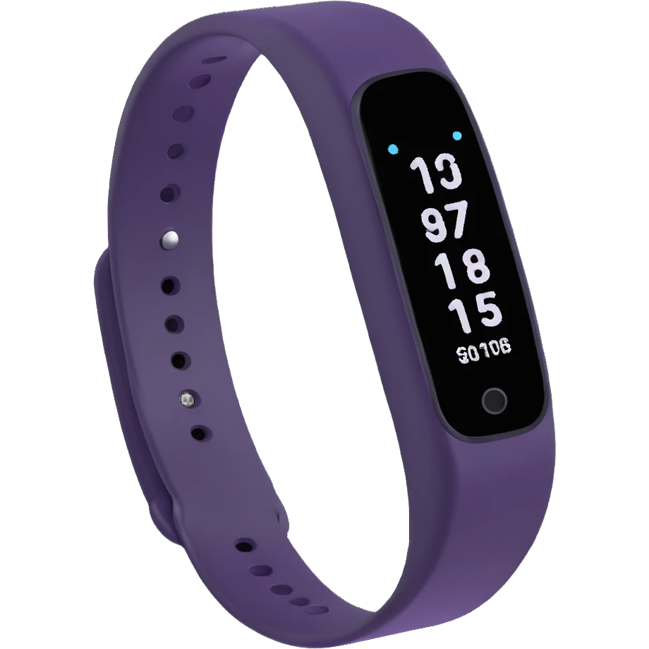 white fitness tracker bracelet with digital display emoji