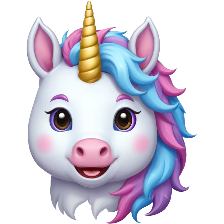 Unicorn complity and happy emoji
