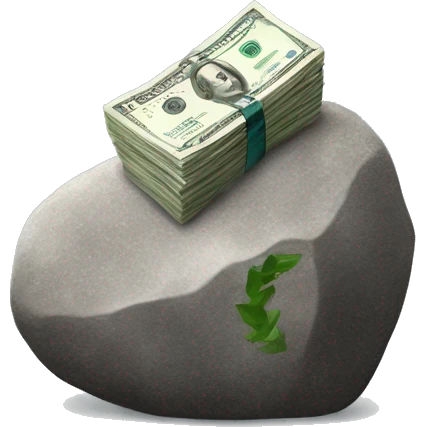 Money on a rock emoji