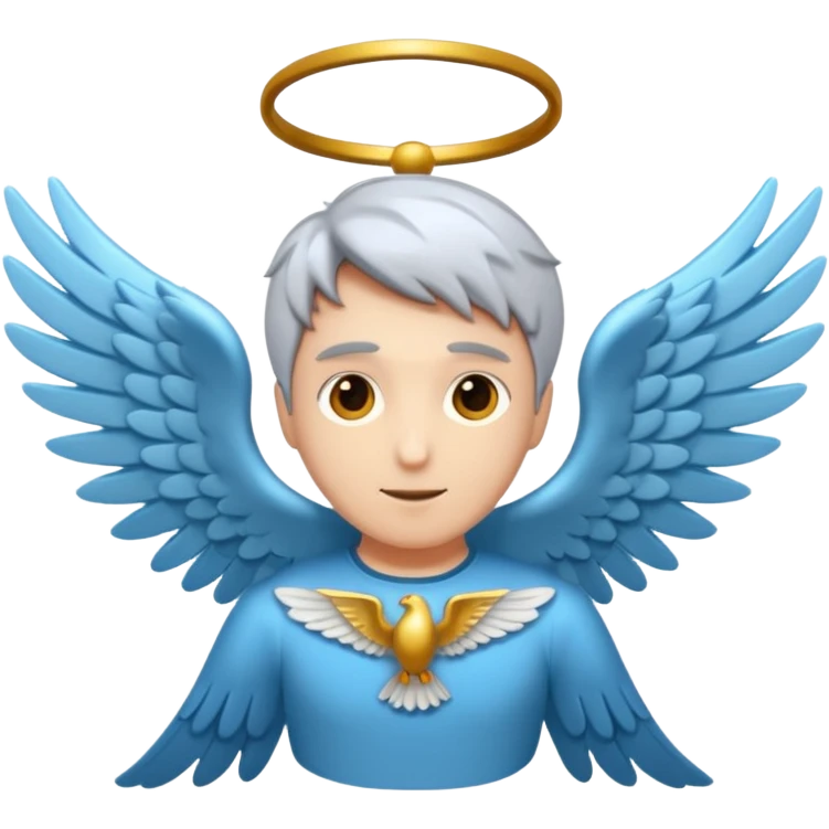 Persona sin pelo con alas volando emoji