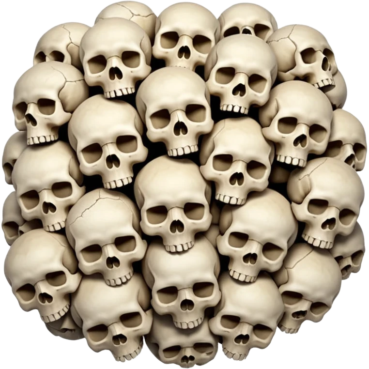 Piles of Skulls, filling the whole screen, top down perspective, in the style of gritty realism emoji