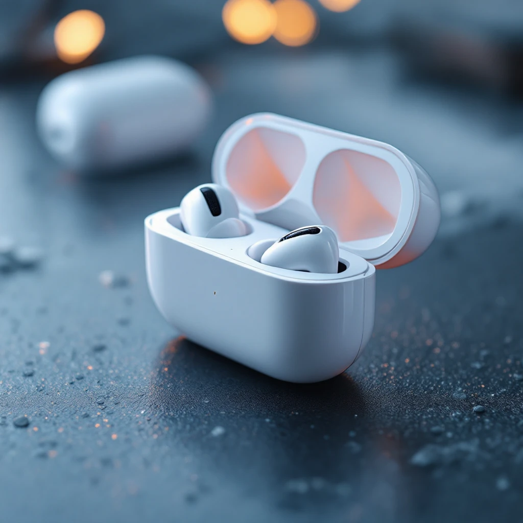cinematic still of a airpods emoji