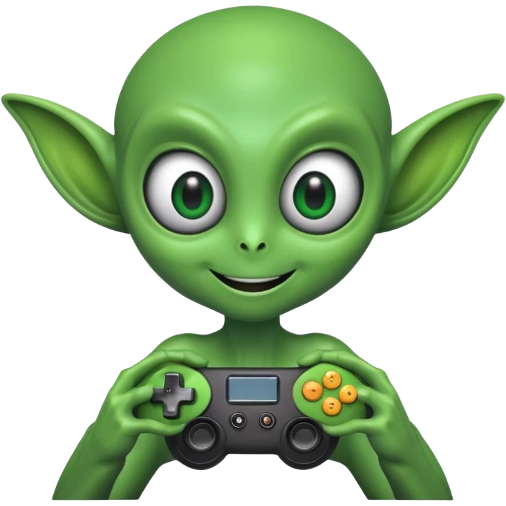 alien with joy stick emoji