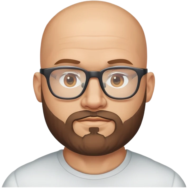 Лысый в очках качок с бородой  emoji