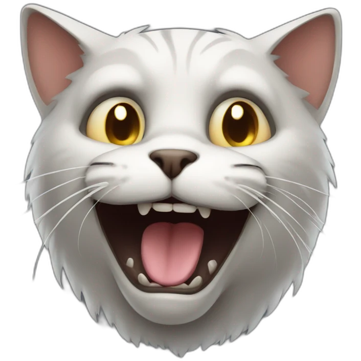 nasty old cat with scares emoji