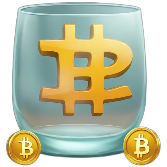 Bitcoin in glass emoji