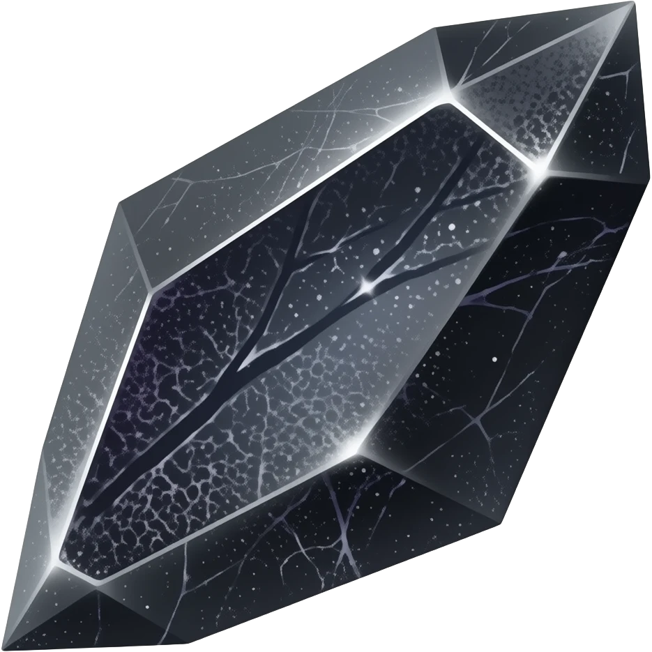 black-silver iridescent nebula crystal shard emoji