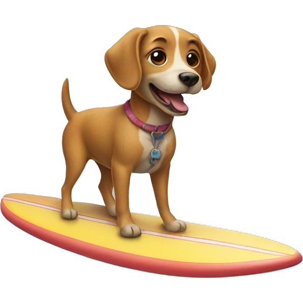 Dog riding a surfboard emoji