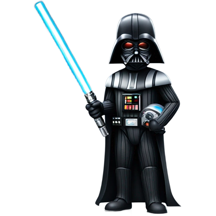 darth vader with a saber light and a stopwatch emoji