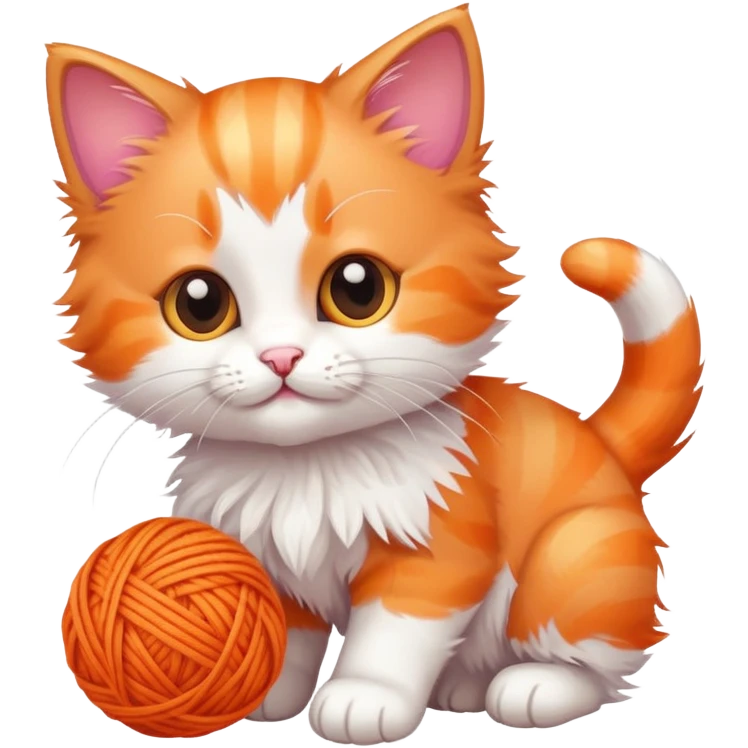 playful kitten with a ball of yarn emoji