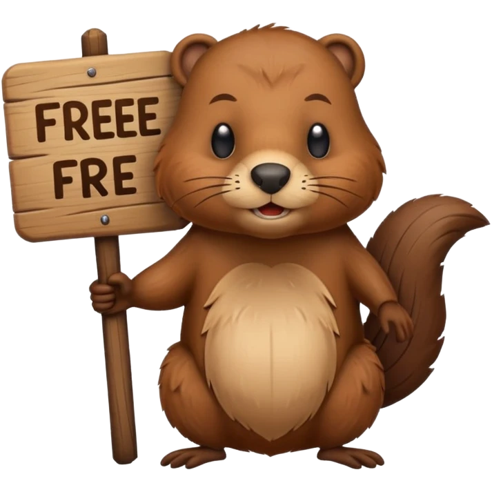  beaver with free sign  emoji