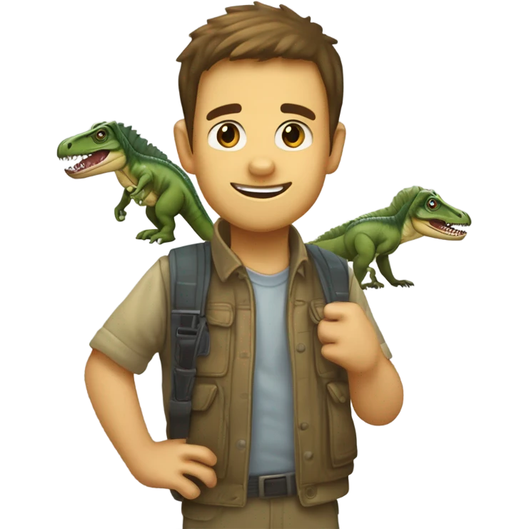 To fish to Onchopristis to lizard to dimetrodon to spinosaurus to dinosaur to monkey to human  emoji