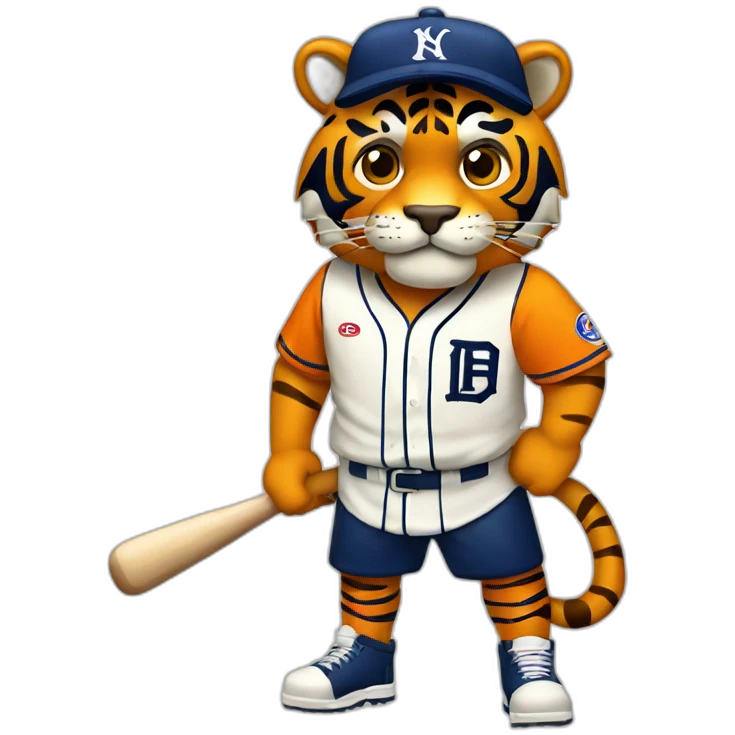 Tigre con camiseta de beisbol emoji