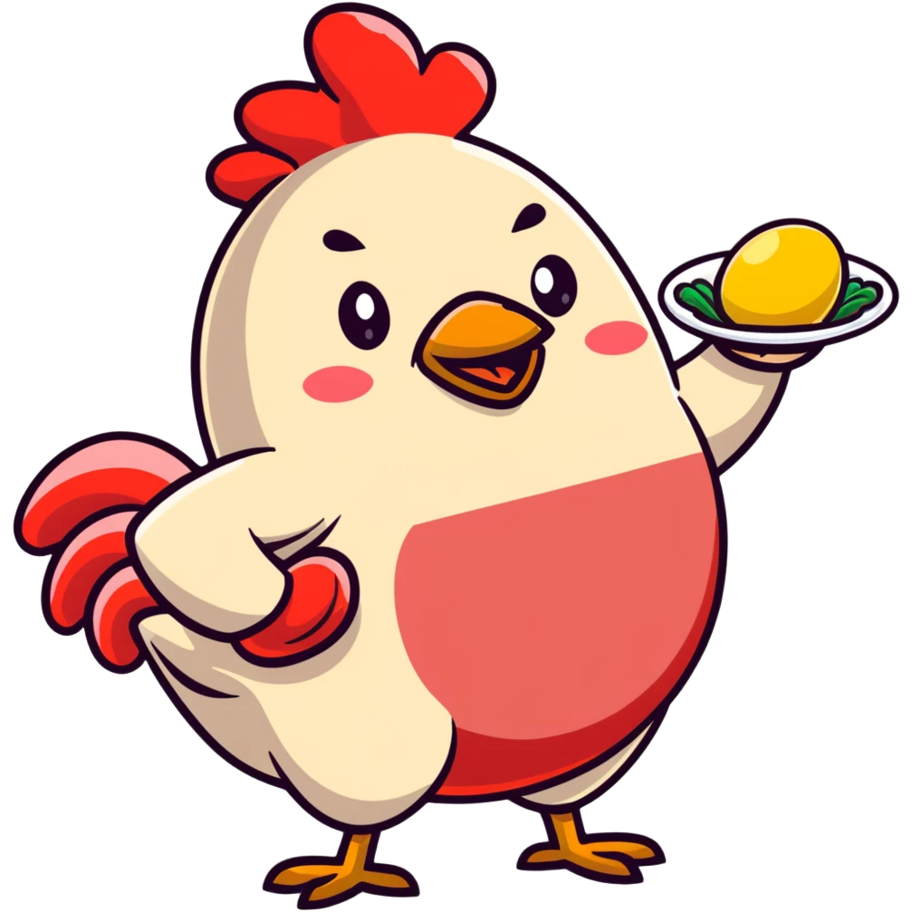 Four separate cute protein stickers: happy chicken breast with tiny arms, smiling red meat steak, cheerful salmon fillet, and joyful egg, each with little muscle arm flexing, showing their protein power emoji