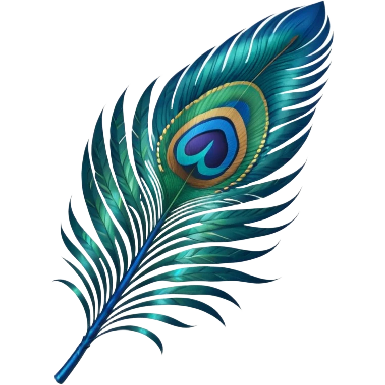 Peacock's feather beautifully design and detailed clearly emoji