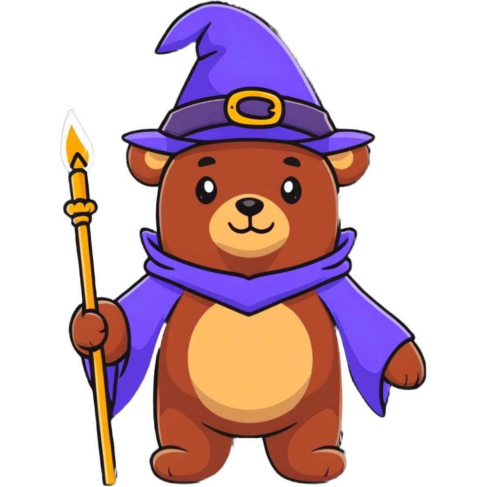 bear wizard cartoon sticker emoji