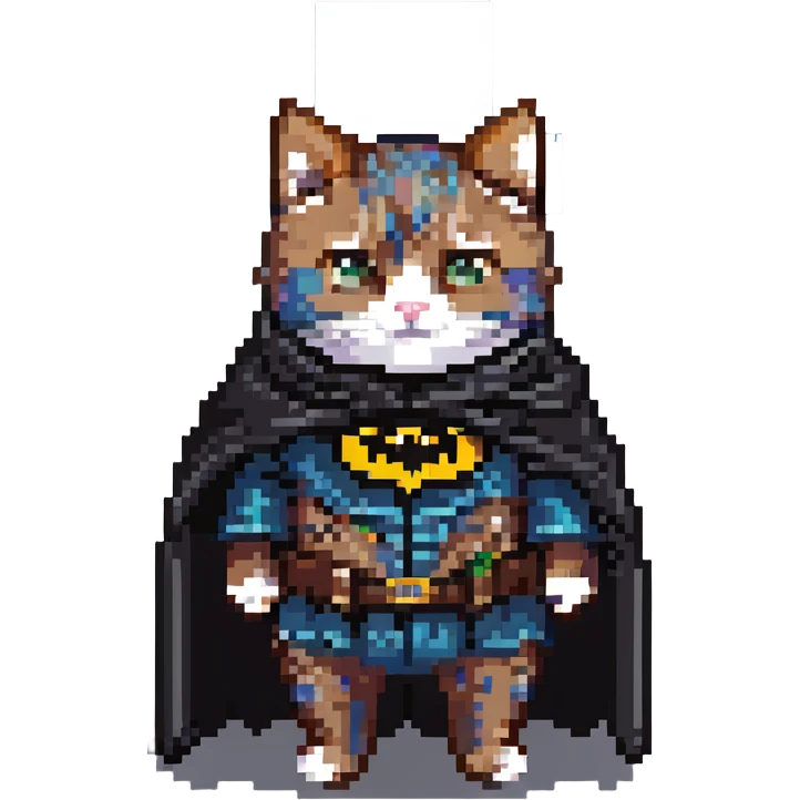 cat dressed as batman emoji
