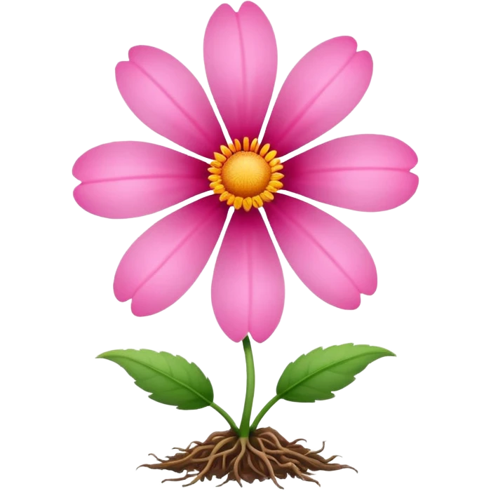 pink flower with a long root emoji