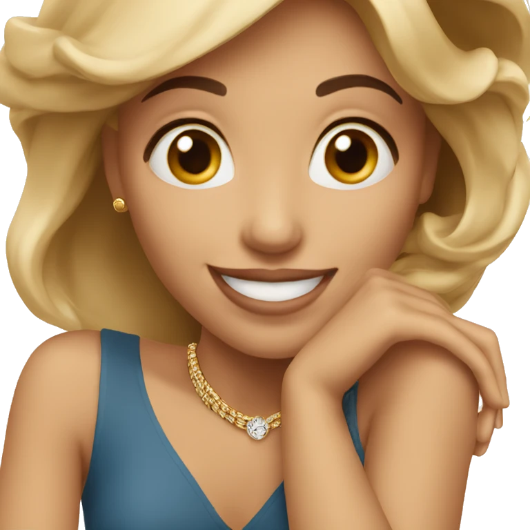 Happy woman with a Cartier emoji