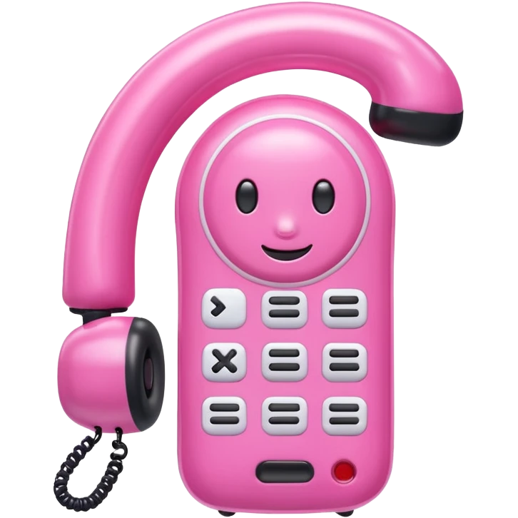 KAWAII pink INFLATABLE phone SCULPTURE  emoji