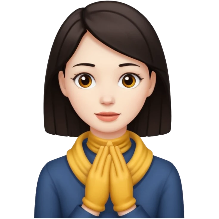 Woman with hands around her neck emoji